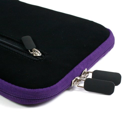 SumacLife Black-Purple Micro Suede Durable Zipper Sleeve for Amazon Kindle 6 Inch Amazon Kindle Wi-Fi Graphite 6