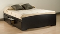 Prepac Bbd-5600 Black Sonoma Double Platform Storage Bed (Engineered Wood, Wood bed)