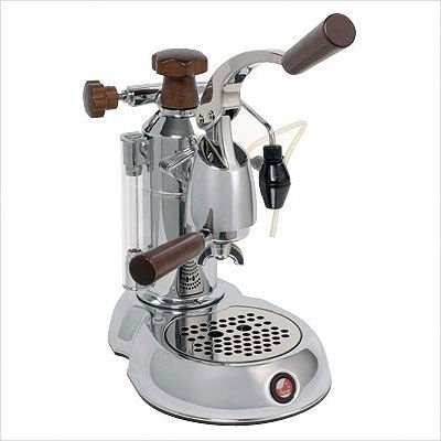 Stradavari 8-Cup Espresso Machine in Chrome with Rosewood Handles รูปที่ 1