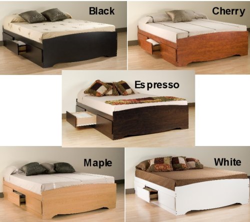 Queen Size Storage Platform Bed w/6-Underbed Dresser Drawers - BQ-6200  รูปที่ 1