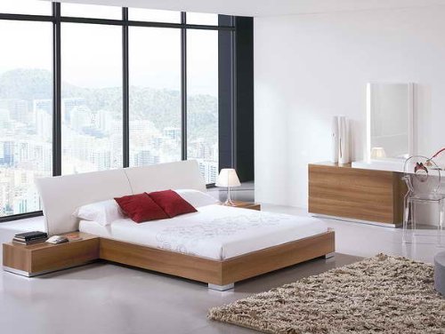 Galeria Contemporary Platform Bed Plus 2 Nightstands King Size.  รูปที่ 1