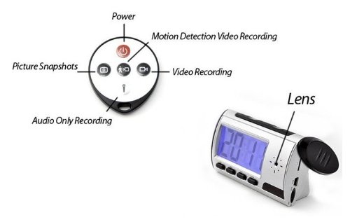 4GB Multi-functional camera Alarm Clock Remote Secret Clock Camera,640*480, Picture Resolution: 1600*1200 (2MP ( CCTV ) รูปที่ 6