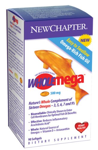 New Chapter - Wholemega 500mg, 500mg, 90 softgels รูปที่ 1