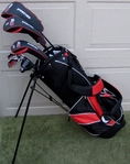 Mens Complete RH Golf Set Clubs Driver, Fairway Wood, Hybrids, Irons, Putter, & Automatic Stand Bag Deluxe ( Precise Golf )