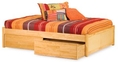 Concord Platform Bed - King - Flat Panel Footboard with Underbed Storage by Atlantic Furniture 