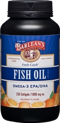Barlean's Organic Oils Fresh Catch Fish Oil, Orange Flavor,  250-Softgels / 1000 mg each