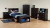 รูปย่อ Sonoma Black Finish Twin Size Platform Bed w/3 Storage Drawer  รูปที่2