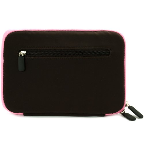 SumacLife Brown-Pink Micro Suede Durable Zipper Sleeve for Amazon Kindle 6 Inch Amazon Kindle Wi-Fi Graphite 6