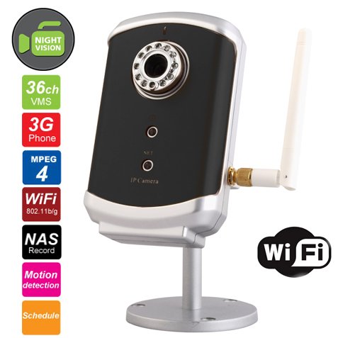 Cam2Life Plug & Play MPEG4 Wireless Network IP Security Camera with Night Vision, Records Clear Video with Sound - Features Remote Viewing, Scheduling, Motion Detection and Email Notification - Easy to Use, Zero Setting Required ( CCTV ) รูปที่ 1