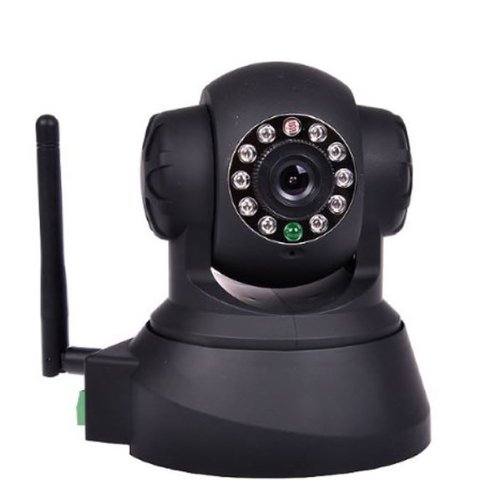 Wireless IP Pan/Tilt/ Night Vision Internet Surveillance Camera Built-in Microphone With Phone remote monitoring support(Black) ( CCTV ) รูปที่ 1