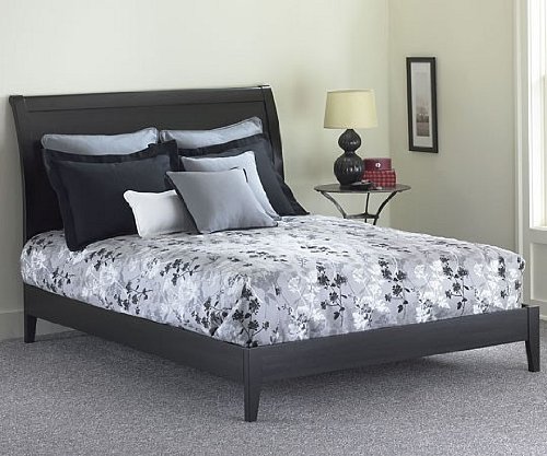 Java Black Finish Full Size Wood Platform Bed  รูปที่ 1