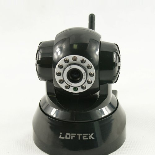 High Quality Loftek Genuine wireless/wired ip camera Pan&Tilt with night/day vision and Dual way audio,compatible with Windows,Mac and Iphone,Black ( loftk CCTV ) รูปที่ 1