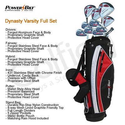 Powerbilt Dynasty Varsity Full Set (Driver, FW, #4 Hybrid, #5-Iron thru PW, Putter, Stand Bag) ( PowerBilt Golf ) รูปที่ 4