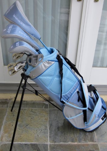 Womens Right Handed Complete Golf Set Ladies Clubs Graphite Shafts with Automatic Stand Bag Light Blue Color Deluxe ( Aspire Golf Co. Golf ) รูปที่ 1