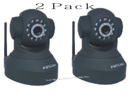 2 Pack - Foscam FI8918W Wireless/Wired Pan & Tilt IP Camera with 8 Meter Night Vision and 3.6mm Lens (67° Viewing Angle) - Black. ( CCTV ) รูปที่ 1