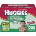 HUGGIES Naturally Refreshing Baby Wipes With Cucumber & Green Tea, 1000 Count, Bonus pop-up tub & travel pack