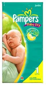 PAMPERS BABY-DRY SIZE 1 JUMBO 2X50 รูปที่ 1