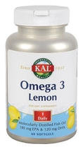KAL - Omega-3 W/Nat Lemon Flav, 1070 mg, 60 softgels ( Kal Omega 3 )