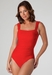 รูปย่อ Swimsuit Roamans Plus Size Shirade One-Piece Solid Red Tank Swimsuit by Trimshaper (Type one Piece) รูปที่1