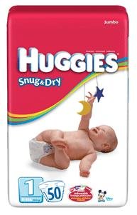 HUGGIES SNUG/DRY STEP 1 55501 , JUMBO FITS 8-14LBS รูปที่ 1