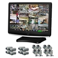 Clover Electronics LCD221616 22-Inch Wide Screen 16-Channel All-In-One Security System with 16 Cameras - Large (Black) ( CCTV )