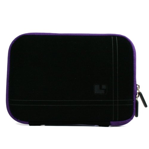 SumacLife Black-Purple Micro Suede Durable Zipper Sleeve for Amazon Kindle 6 Inch Amazon Kindle Wi-Fi Graphite 6