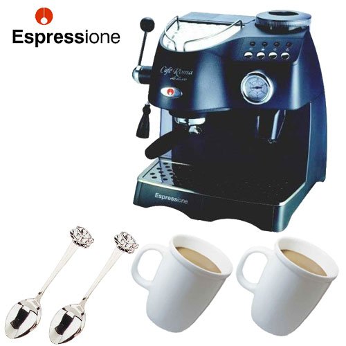 Espressione 1329 Cafe Roma Deluxe Espresso Machine with Two Bodum Copenhagen White Mug's, Cappuccino Set รูปที่ 1