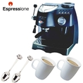 Espressione 1329 Cafe Roma Deluxe Espresso Machine with Two Bodum Copenhagen White Mug's, Cappuccino Set