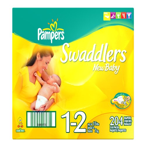 Pampers Swaddlers, Size 1-2, 204-Count รูปที่ 1