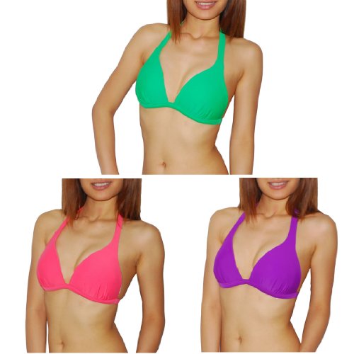 Swimsuit 3 PACK: Body Glove Womens Pure Beauty Soft Padded Wireless Bra / Surf & Swim Bikini Top - Quick Dry - S/M (Type Two Piece) รูปที่ 1