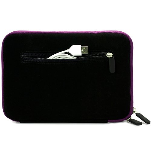 SumacLife Black-Purple Micro Suede Durable Zipper Sleeve for Amazon Kindle 6 Inch Amazon Kindle Wi-Fi Graphite 6