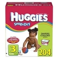Huggies Snug & Dry Size 3, 204 Count