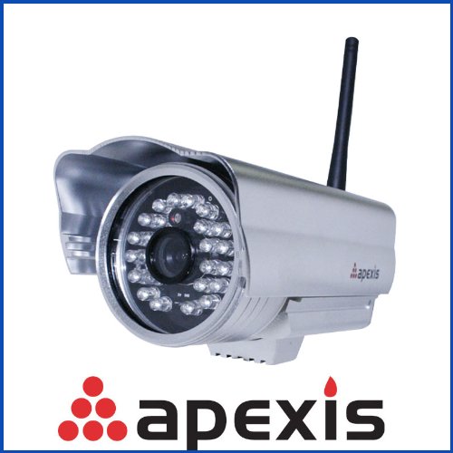 Apexis AMP-J0233 Outdoor Waterproof Wireless/wired Ip Camera with Night Vision and Motion Detection Alarm, Apple Mac and Windows compatible, Silver. ( CCTV ) รูปที่ 1