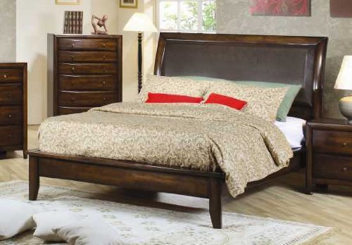 Hillary King Platform Bed With Vinyl Headboard  รูปที่ 1