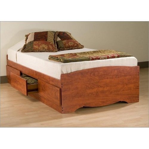 Prepac Cbt-4100-2k Cherry Monterey Captain's Platform Twin Bed  รูปที่ 1