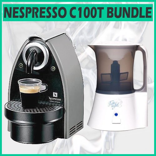 Nespresso C100T Essenza Single-Serve Automatic Espresso Machine Kit with Frothing Machine รูปที่ 1