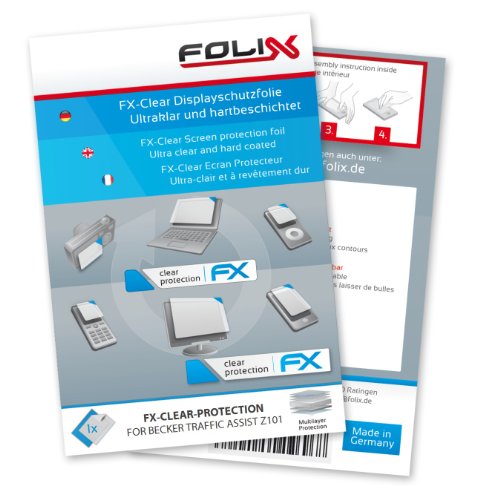 FoliX FX-CLEAR Invisible screen protector for Becker Traffic Assist Z 101 / Z101 - Ultra clear screen protection! รูปที่ 1