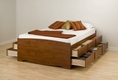 Prepac Manufacturing CTBX-Bed Cherry Tall Platform Storage Bed - Prepac 