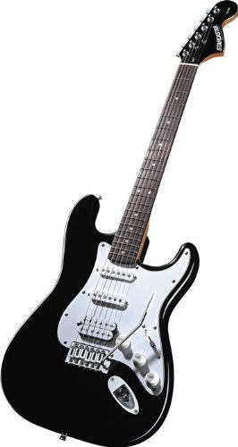 Fender Starcaster Fat Strat HSS Double Humbucker Ebony Black Full Size Electric Guitar - Refurbished (Includes Fender Gig Bag, Tremolo, eBook, Complimentary Harmonica) ( Guitar Kits ) รูปที่ 1