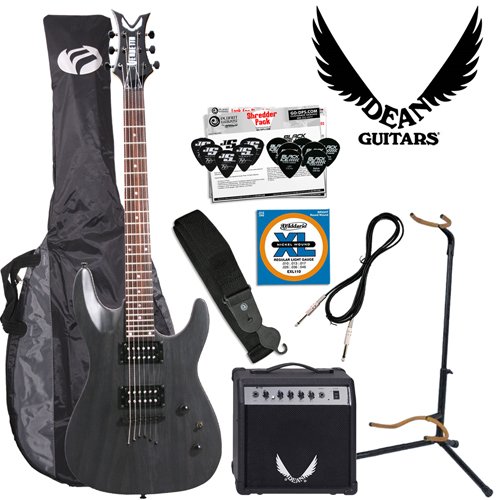 Dean Vendetta XM Transparent Black Satin (VNXM-TBKS) Electric Guitar Kit - Includes: Dean Cable, D'Addario EXL110 Strings, Planet Waves Strap, Ultra Stand, Planet Waves 12-Pick Shredder Pack, TKL Gig Bag & Dean M10 Amp. ( Guitar Kits ) รูปที่ 1