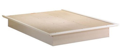 Queen Size White Finish Platform Bed  รูปที่ 1