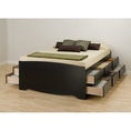 Prepac Tall Double Platform Storage Bed 