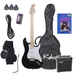 รูปย่อ Kalos by Cecilio EGP-MBK 39" Metallic Black Electric Guitar Package with 15 Watt Amp and DVD Lesson ( Guitar Kits ) รูปที่1