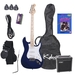 รูปย่อ Kalos by Cecilio EGP-JBL 39" Jewel Blue Electric Guitar Package with 15 Watt Amp and DVD Lesson ( Guitar Kits ) รูปที่1