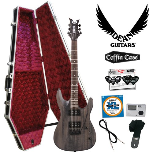 Dean Vendetta XM with Tremolo Trans-Black Satin Electric Guitar (VNXMT-TBKS) - Includes: Dean Guitar Cable, D'Addario EXL110 Strings, Qwik Tune Tuner, Planet Waves Guitar Strap, Planet Waves 12-Pick Shredder Pack & DL125 Coffin Case ( Guitar Kits ) รูปที่ 1