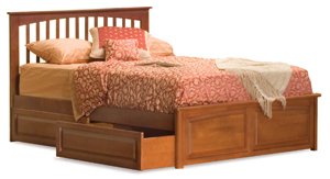 Brooklyn Bed - Twin with Raised Panel Footboard with Underbed Storage by Atlantic Furniture  รูปที่ 1