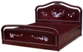 Chinese-Style King Size Rosewood Platform Bed - Flower & Birds Pearl Inlay 