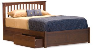 Brooklyn Bed - Queen with Flat Panel Footboard with Underbed Storage by Atlantic Furniture  รูปที่ 1