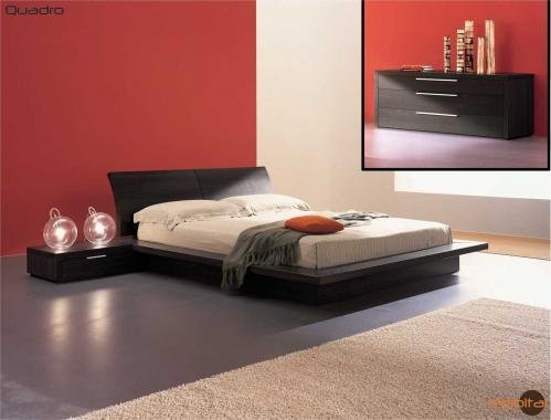 Mobital Modern Wenge Platform Bed With Storage  รูปที่ 1