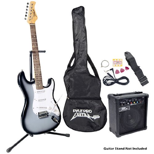 Pyle-Pro PEGKT15GS Beginner Electric Guitar Package Grey Silver ( PylePro guitar Kits ) ) รูปที่ 1